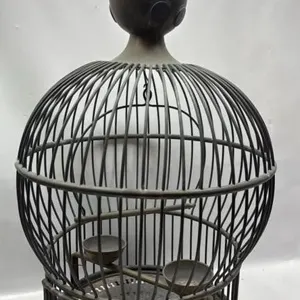 Antique Large Brass Bird Cage 26 inches tall