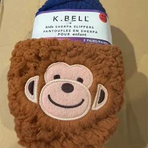 2pk Kids Sherpa Slipper Socks