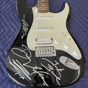 Black Fender Electric Guitar Autographed by ZZ Top