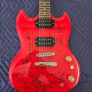 Red California Electric Guitar Autographed by KISS