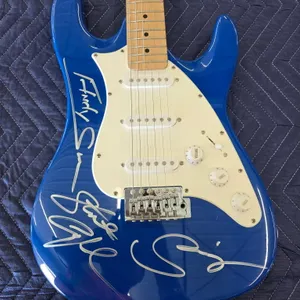 Blue California Electric Guitar Autographed by The Police