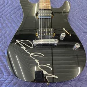 Black Canvas Electric Guitar Autographed by Paul McCartney