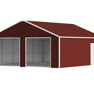 New KJ K2223G Double Garage Metal Shed, 23' x 22' x 13' High