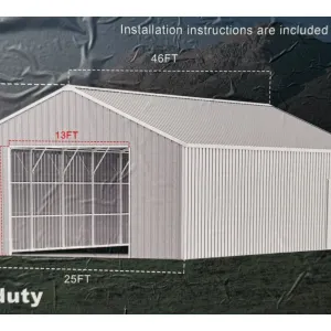 New KJ K2545W Metal Garage, 46' x 25'