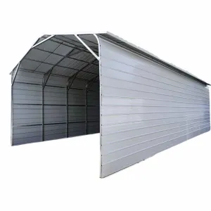 New KJ K4120 Metal Carport, 20' x 41' x 14' High, Enclosed Sidewalls