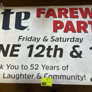 A Miller Lite "The Abbey" Farewell Party Banner. (Miller Brewing Co., Modern) A promotional vinyl banner for "The Abbey" farewell party, sponsored by 