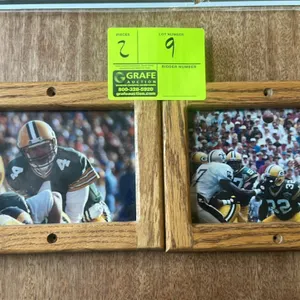 A Pair of Green Bay Packers Framed Photos. (NFL, 1990s) Two color photographs featuring quarterback Brett Favre (#4) of the Green Bay Packers. One pho