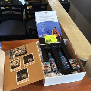 An autographed Miller Lite "Catfight Bottle Tour" promotional set. (Miller Brewing Co., 2003) Featuring "Catfight girls" Tanya Ballinger and Kitana Ba