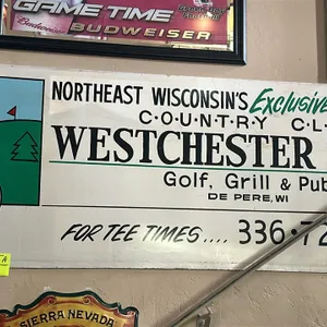 A Large Westchester Abbey Golf, Grill & Pub Painted Sign. (Northeast Wisconsin, late 20th Century) A hand-painted laminate sign advertising "Westchest
