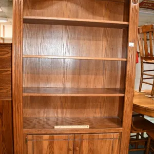 Oak Bookcase Cabinet Measures 41.5 x 14 x 79
