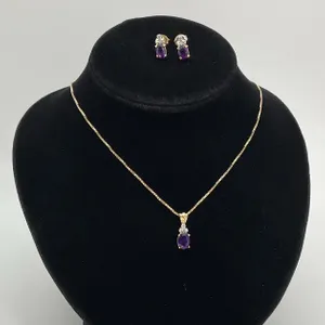 Amethyst Necklace and Earrings