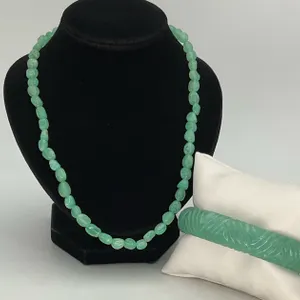 Chrysoprase Necklace with Jadeite Bracelet