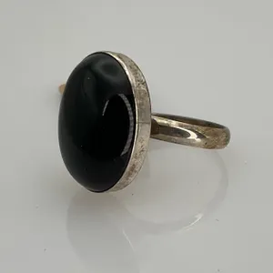 Black Onyx Silver Ring