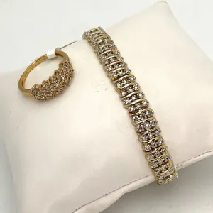 Gold Over Silver Diamond Ring and Tennis Bracelet