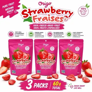3 ORIGO FREEZE DRIED STRAWBERRIES 20G BB 02/27