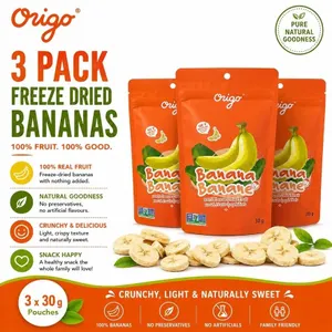 3 ORIGO FREEZE DRIED BANANAS 30G BB 2/27