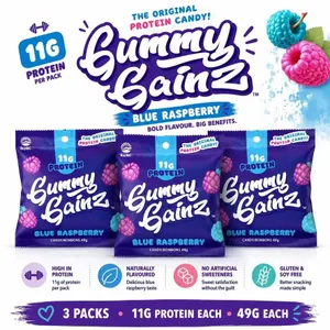 3 GUMMY GAINZ BLUE RASPBERRY 11G PROTEIN 49G