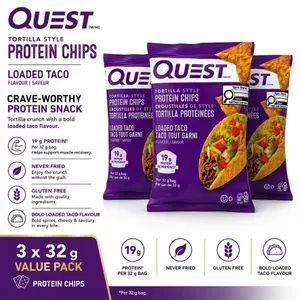 3 QUEST LOADED TACO 19G PROTEIN CHIPS BB 09/26