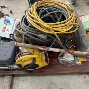 Pallet With Heat Lamp,Straps,Cords, And More