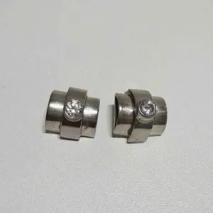 925 Silver Clip On Rhinestone Earrings