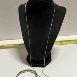 925 silver 30" Chain, Bracelet & Earrings