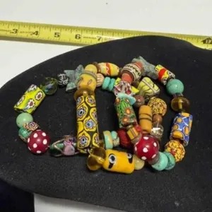 3 Millefiori Stretch Glass Bead Bracelets