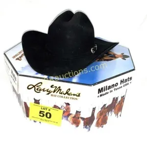 LARRY MAHAN 7 5/8 5x RHETT BLACK FELT HAT MILANO