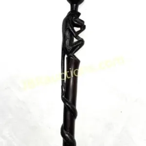 AFRICAN EBONY CANE SNAKE EATING MONKEY
