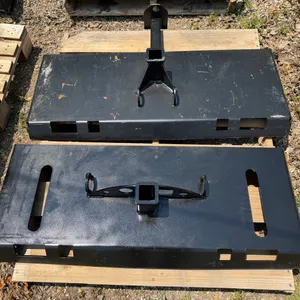 Heavy Duty Gooseneck & Universal Skid Steer Receiver Hitch with Chain/Hook Holder, and Moon Tool Hol
