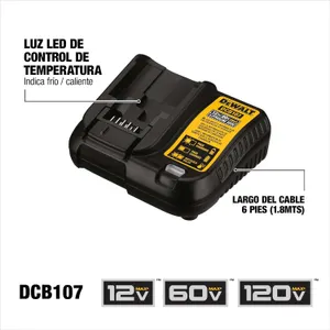 DEWALT 12V/20V MAX Lithium-Ion Compact Battery Charger (DCB107) - New/Non-Retail Packaging