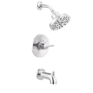 New Open Box - Delta Nicoli Chrome 1-handle Multi-function 6-in Round Bathtub and shower Faucet ( Valve Included )
