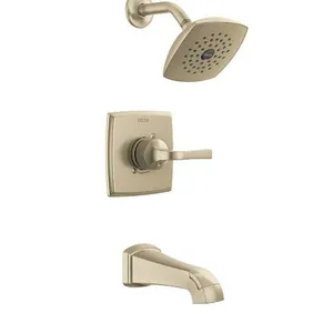 New - Delta Knoxville Champagne Bronze 1-handle Single function 5.25-in Square Bathtub and shower Faucet ( Valve Included )