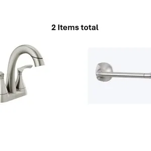 (2 Items Total) New - (1) Delta Sandover Pulldown Spotshield Brushed Nickel 4-in centerset 2-handle WaterSense Mid-arc Residential Handle Pull-down Ba
