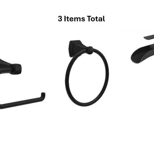 (3 Items Total) New - (1) Niko Matte Black Vessel 1-handle water sense water fall commercial/ residential handle bathroom Sink Faucet  (1) Delta Flynn