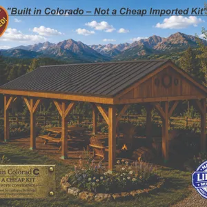 DIY KIT - 20x30 Timber Pavilion / Carport Kit – All Materials Included DESCRIPTION - PERFECT FOR:  Outdoor Kitchen, BBQ Area, Hot tube Covers, Patio S