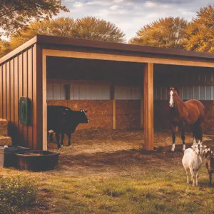 DIY KIT  - 12x24 Horse Loafing Shed Kit  Heavy Duty, Wood Framing, Metal Siding & Roof. Perfect for Horses, Goats & Ranch Use.  Guaranteed by 