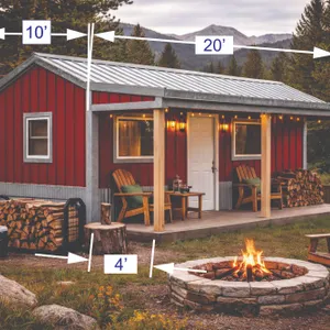 DIY KIT - 10x20 Cabin - 200 Sq Ft - No Permit Needed - MSRP $14500 - Wood Frame & Metal Roof - Guaranteed by Larkspur Buildings. PLEASE PLAN AROUN