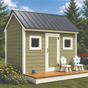 DIY KIT  - Handcrafted 5' x 8' Kids Playhouse Kit – Metal Roof Edition. Create the perfect backyard adventure with this handcrafted 5' x 8