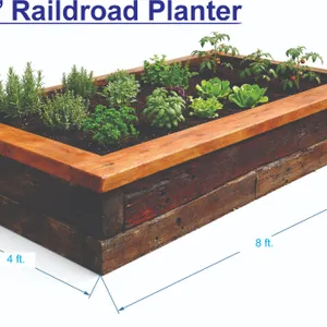 DIY KIT:  4x8 Rustic Railroad Planter - Grow Your Own Garden in Style DESCRIPTION: Bring timeless rustic charm to your garden with this beautiful 4x8 