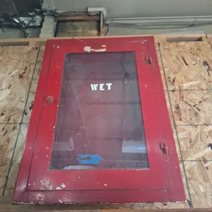 Vintage Red Fire Cabinet, 25"x7"x35"