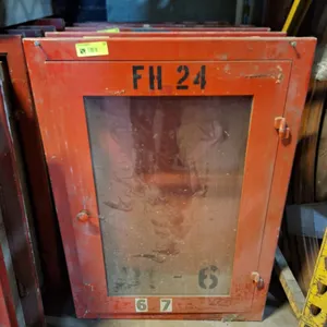 Vintage Red Fire Cabinet, 25"x7"x35"
