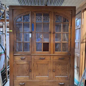 Vintage Wood/Glass Built-In Cabinet, 63.5"x22"x81.5"