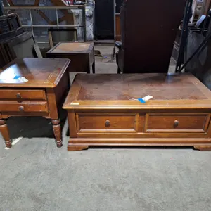 Matching Coffee and End Tables, 49.5"x30"x18", 22.5"x27.5"x25