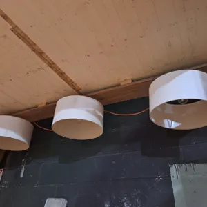 3 Cylindrical Light Fixtures, 16"x8"