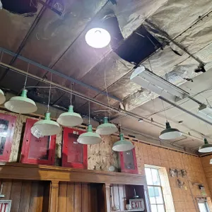 12 Vintage Green Porcelain Industrial Lamp Shrouds, 18" Diameter x 12" H