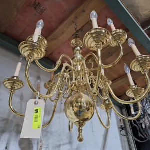 Brass Chandelier, Approx 24"x28"
