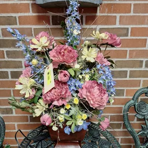 Faux Flower Planter, 29"H