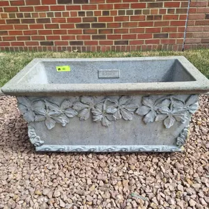 2 Concrete/Stone Planters, 29"x14"x14"