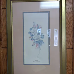 Framed, Signed and Numbered Bertrand Floral Artwork, 13"x19"