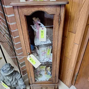 40" Wood/Glass Display Cabinet with Drawer
